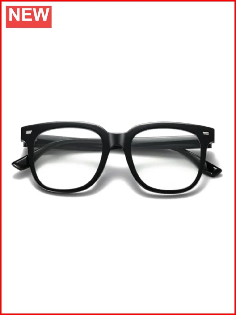 Oversized Square Blue Light Blocking Glasses for Women Men, Lightweight Plastic